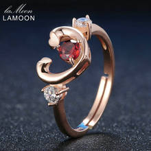 Ламон тренд 4 мм 100% круглый натуральный красный гранат серебро 925 пробы обручальное кольцо S925 женское ювелирное изделие LMRI033 2024 - купить недорого