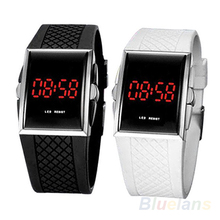 Hot Sales Men Women Casual Unisex White Black LED Digital Sports Wrist Watch Wristwatch Date Clock 1JS4 2024 - buy cheap