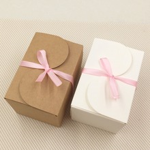 Cajas de papel blanco Kraft para dulces de boda, Diseño Artesanal para pastel, embalaje de regalo hecho a mano + 30 cuerdas de cáñamo, lote de 30 Uds. 2024 - compra barato