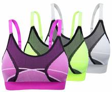 2017 Hot Sports Bra Women Mesh Fitness Top Shake proof Padded Yoga Bra Workout Gym Bra Top Wire Free Push Up Running TOP Yoga 2024 - buy cheap