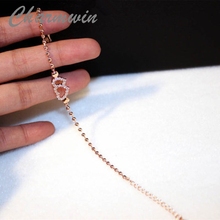 Charmwin-pulsera de corazón con cristales para mujer, de Color rosa brazalete con cuentas de oro, diamantes de imitación, PS156 2024 - compra barato