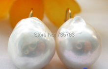 00236 16MM baroque almost round white keshi reborn pearl earring 2024 - buy cheap