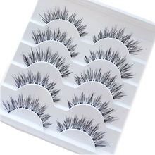 5Pairs Fashion Handmade Natural Long Cross False Eyelashes Fake Eye Lashes Black Cross Makeup Extension Tools maquiagem 2024 - buy cheap