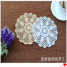 free shipping 30 pic/lot 16cm round fabric cup coaster table mat for wedding decoration cotton crochet place mat pads pot holder 2024 - buy cheap
