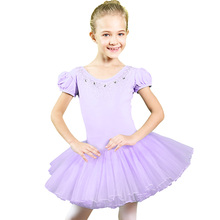 BAOHULU Girls Purple Ballet Dress Short Sleeve Cotton Dance Leotard Diamond Ballet tutu for Girls Ballerina Dress Kids 2024 - buy cheap