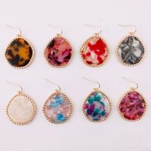 New Design Irregular Leopard Acrylic Hook Drop Earrings Personality Geometric Resin Oval Dangle Earrings Women's Jewelry 2019 2024 - buy cheap