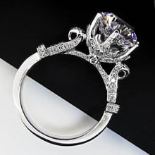 Genuine 18K 750 White Gold Ring Amazing Design 2Ct Round Cut Diamond Wedding Ring for Women Gold Jewelry 2024 - buy cheap