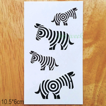 Tatuagem adesiva temporária de corte à prova d'água, tatuagem zebra, animais pinto, tatuagem flash, tatuagens falsas para meninos e meninas 2024 - compre barato