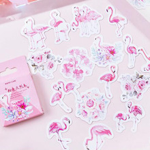 Mini adesivo de papel flamingo rosa, decoração diy, álbum, diário, scrapbooking, adesivo de etiqueta kawaii, 45 unidades, venda imperdível 2024 - compre barato