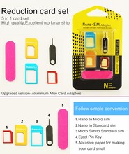 5 в 1 Nano Sim карты Адаптеры Micro Sim карты Стандартный sim-карты адаптер аксессуары Костюм для iPhone 4 4S 5 5c 5S 6 s 8 Plus X 2024 - купить недорого