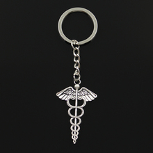 New Fashion Keychain 49x30mm Caduceus Medicine Symbol Pendants DIY Men Jewelry Car Key Chain Ring Holder Souvenir For Gift 2024 - buy cheap