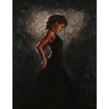 Arte Hecho A Mano niña pintada al óleo imagen de mujer retrato de seducción de medianoche para decoración de dormitorio 2024 - compra barato