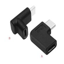 90 градусов правый угол USB 3,1 Тип C папа к женскому USB-C адаптер конвертер для Huawei Mate 10 P20 Xiaomi Mi 6 2024 - купить недорого