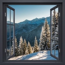 3D Hot Winter Forest DIY Window Frame Mural Vinyl Bedroom Wallpaper Wall Decals Stickers Christmas Wall Sticker 2024 - buy cheap