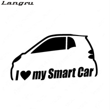 Langru i love my smart amortecedor de carro adesivo de vinil para janela fortwo fofo jdm 2024 - compre barato