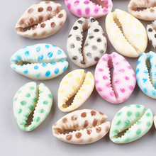 200pcs Dot/Star Printed Cowrie Shell Beads No Hole/Undrilled Mixed Color  DIY Jewelry Making Necklaces Handicrafts Supplies 2024 - buy cheap