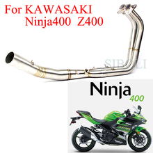 Ниндзя 400 Z400 выхлопная полная система мотоцикла, штыревая труба, передняя звеньевая труба 51 мм, выхлопная труба без застежки для Kawasaki Ninja 400 Z400 2024 - купить недорого