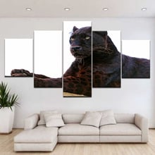 Abstrato animal pantera negra arte da parede pintura em tela hd impressão cartaz 5 painel quarto sala de estar decoração casa imagem da arte 2024 - compre barato