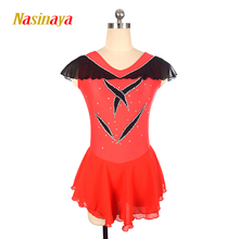 Figure Skating Costume Dress Customized Competition Ice Skating Skirt for Girl Women Kids Gymnastics Performance Red 2024 - buy cheap