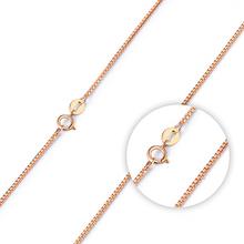 Wholesale 12pcs/lot 1mm Rose Gold Color 45cm Box Chain Necklaces Jewelry Accessories Fashion Chains for Women Girls 2024 - buy cheap