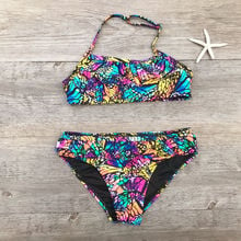 Bañador de dos piezas para niña, traje de baño de playa para bebé, bañador de mariposa de leopardo, traje de baño de LICRA hecho para niña, Bikinis para niña 2024 - compra barato