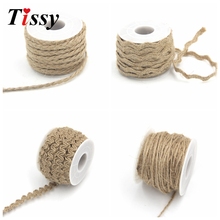 New!5Yard/lot Natural Hessian Jute Twine Rope Burlap Ribbon For DIY Craft Vintage Wedding Party Decoration Supplies Home Decor 2024 - buy cheap