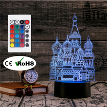 Luz Led de noche para mesita de noche, lámpara de luz del castillo para pasillo de casa, Hotel, fiesta, luces de Ambiente, regalo creativo, 3D 2024 - compra barato