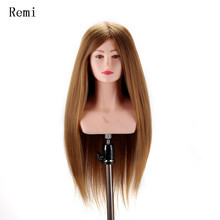 100% real  Human Hair Mannequin Head doll  22" Blonde   Great Quality Natural Hair Hairdressing Dolls Head For Beauty Salon 2024 - buy cheap