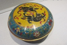 Placa de caixa de chá foo cachorro leão folheado esmaltado de bronze chinês caixa de chá 2024 - compre barato