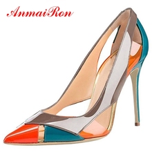 AnmaiRon PU Pointed Toe Casual  Women Shoes 3 Colors Pumps Basic Super High Zapatos Mujer Tacon  Womens Shoes Size 35-45 LY1219 2024 - buy cheap