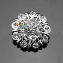20 Uds. De centro de mesa de diamantes de imitación, botón de cristal redondo de Metal ostentoso de 22mm, oro y plata, accesorios de banda marrón para ropa DIY 2024 - compra barato