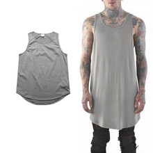 100% cotton breathable oversized men's 2017 new summer vest sleeveless T-shirt fashion hip-hop style of Justin Bieber tank top 2024 - buy cheap