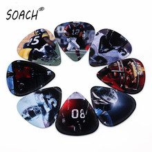 SOACH 10pcs 0.71mm guitar accessories high quality two side earrings pick DIY design rugby pick guitar picks for ukulele base 2024 - buy cheap
