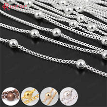 (28247)5 meters Chain width:1.2MM,bead:3MM Silver Color Copper Station Ball Chain Necklace Chains Jewelry Findings Accessories 2024 - купить недорого