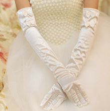 5PC/ Lot 50cm Lace long finger ivory bowknot princess girl bridesmaid girl lady party dancing driving gloves  wholesale 2024 - buy cheap