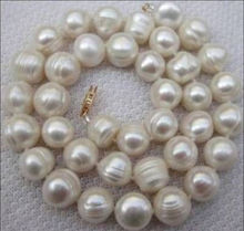 Hot sale 9-10MM WHITE SOUTH SEA BAROQUE PEARL NECKLACE 18INCH a 2024 - buy cheap