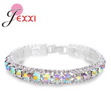 Shinny Cubic Zircon Jewelry European Brand 925 Sterling Silver Charm Bangles& Bracelet Fast Shipping 2024 - buy cheap