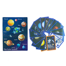 Cartão de memória solar da terra/lua em inglês, sistema de aprendizagem precoce, cartões educativos, brinquedos para crianças, cartão de bolso, presente montessori 2024 - compre barato