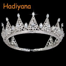 Hadilana-Tiaras para el pelo de estilo clásico, accesorios de boda, brillantes, con diamantes de imitación, Triángulo Dorado, corona grande, fiesta, BC3261 2024 - compra barato