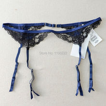 Liguero de cintura transparente con bordado Floral para mujer, cinturón con 4 tirantes, color negro, azul, XS S M L 2024 - compra barato