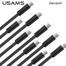 10 шт./лот кабель type-C, USAMS телефонный кабель для samsung Xiaomi type C USB Кабели USB C зарядное устройство синхронизации данных зарядный кабель шнур 2024 - купить недорого