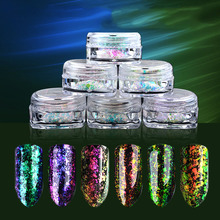 1 Box Nails Mirror Flakes Powder Polishing for Nail Art Polish Manicure Decoration Chrome Pigment Sequins Holographic Glitter 2024 - buy cheap