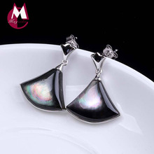 S925 Sterling Silver Earrings Jewelry Fashion Handmade Ladies Wholesale Shell Earing New Black Pearl color drop Earring RE317 2024 - buy cheap