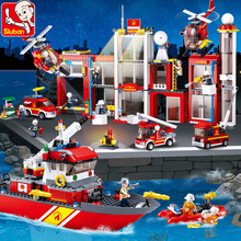 NEWEST City Fire Police Truck Sea Rescue Boat Car Building Blocks Model Technic Bricks Toys For Children 2024 - buy cheap