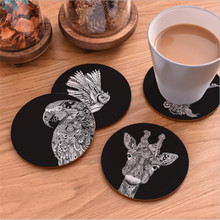 Creative Wood Coasters Cup Pad Non-slip Heat Proof Coffee Drink Coasters Cup Mat DIY Hand Painted Animal V3205 2024 - buy cheap