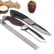 Survival Damascus Knife Folding Tactical Knife Hunting Outdoor Pocket Knives Wood Handle Camping Rescue EDC Tools 2024 - buy cheap