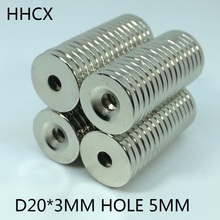 100PCS/LOT Disc Magnet 20*3 Hole 5 N38 Strong D Countersunk NdFeB Magnet 20x3 Permanent Neodymium Magnets 20x3-5 2024 - buy cheap