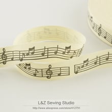 F039#-18 2.5CM width mini.order is $5 (mix order)cloths sewing tape Zakka cotton ribbons music note label free shipping 2024 - buy cheap