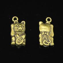 38pcs Antique Bronze Plated lucky cat Charms for Jewelry Making DIY Handmade Pendants 23*11mm 2024 - buy cheap
