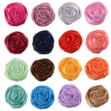 Yundfly 20PCS Boutique Satin Rolled Rosette Flower Handmade Rose Flower for Baby Girl Headbands Hair Accessory 2024 - buy cheap